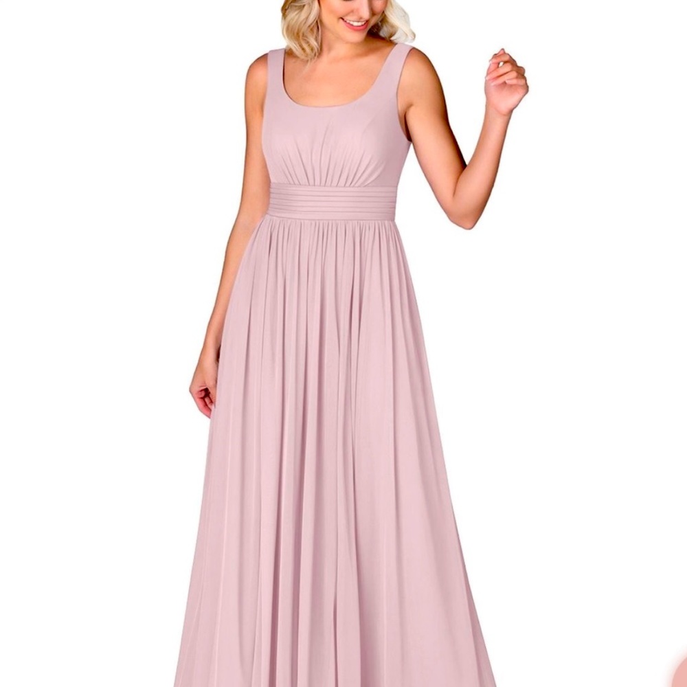 Azazie Farah gown in Vintage Rose